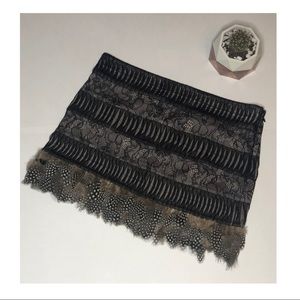 ❤️BEBE Feather and Lace skirt - 2